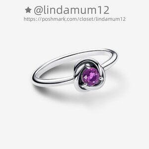 Pandora February Purple Eternity Circle Ring